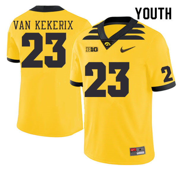 Youth #23 Landyn Van Kekerix Iowa Hawkeyes College Football Jerseys Stitched-Gold